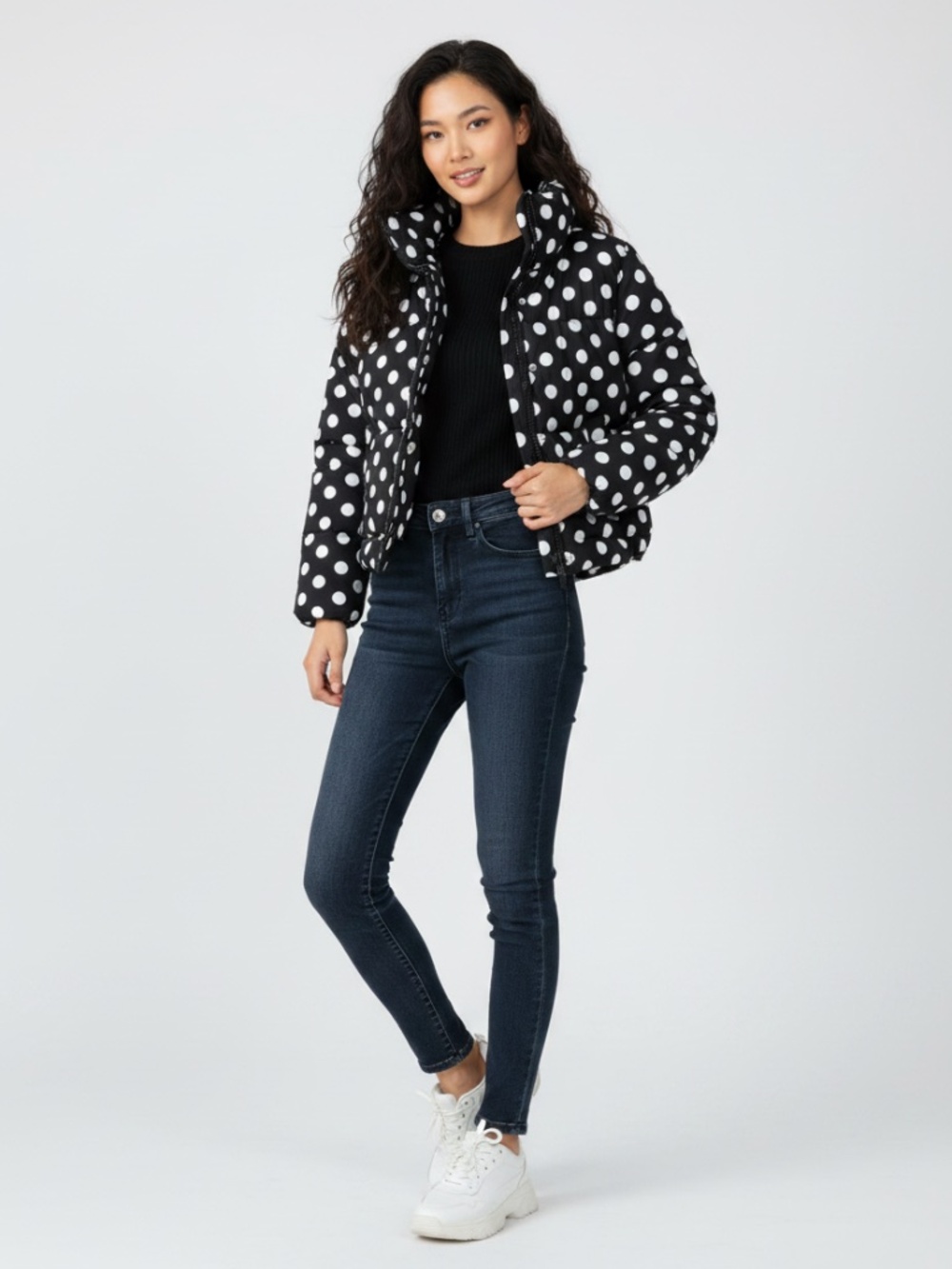 NWT polkadot puff jacket. Med